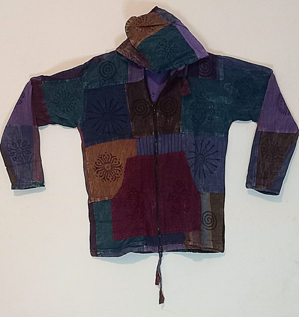 Long Sleeve patch Hoodie zip Jacket L
