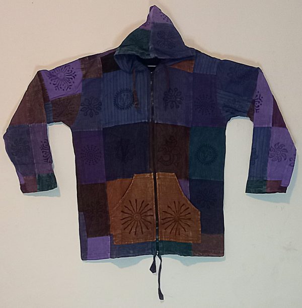 Long Sleeve patch Hoodie zip Jacket XL