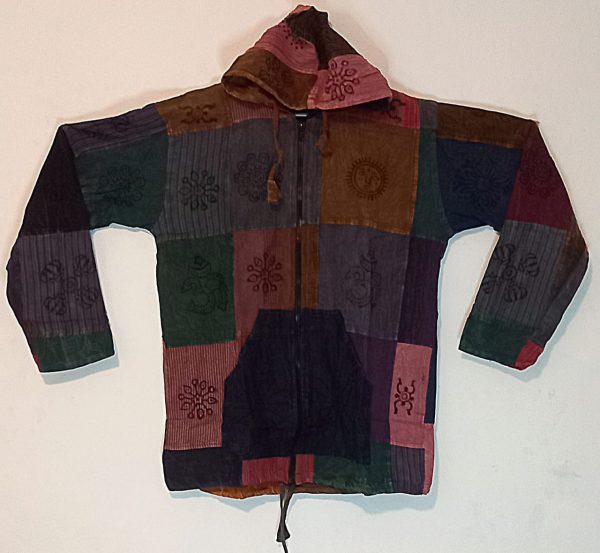 Long Sleeve patch Hoodie zip Jacket XL