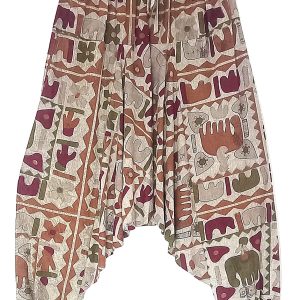 Printed Stonewash Harem Pants